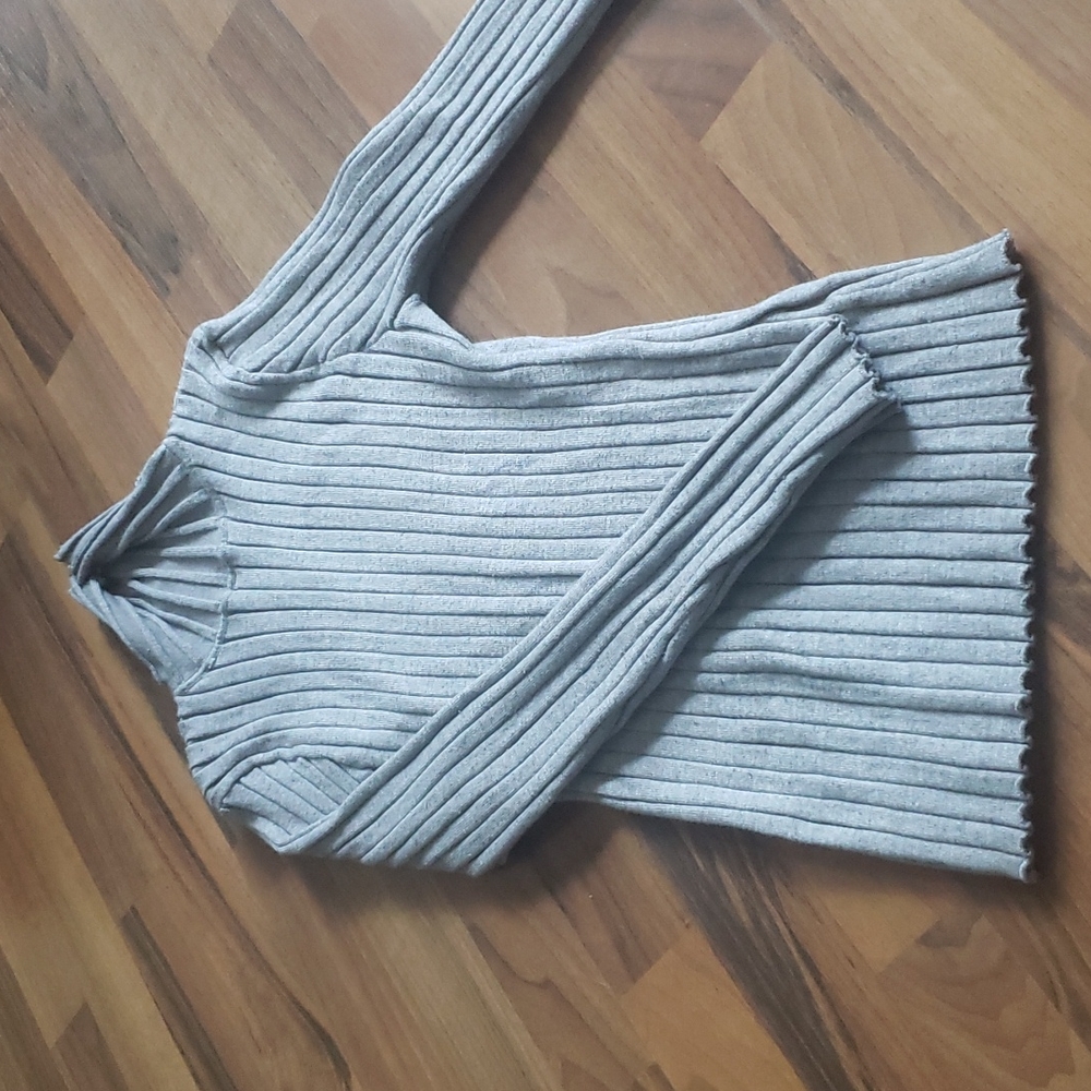 Womens Ribbed Turtleneck Gray Sweater worn once
